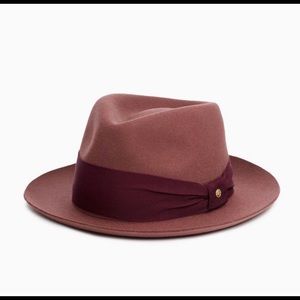 Rag & Bone trilby merlot wool fedora hat L